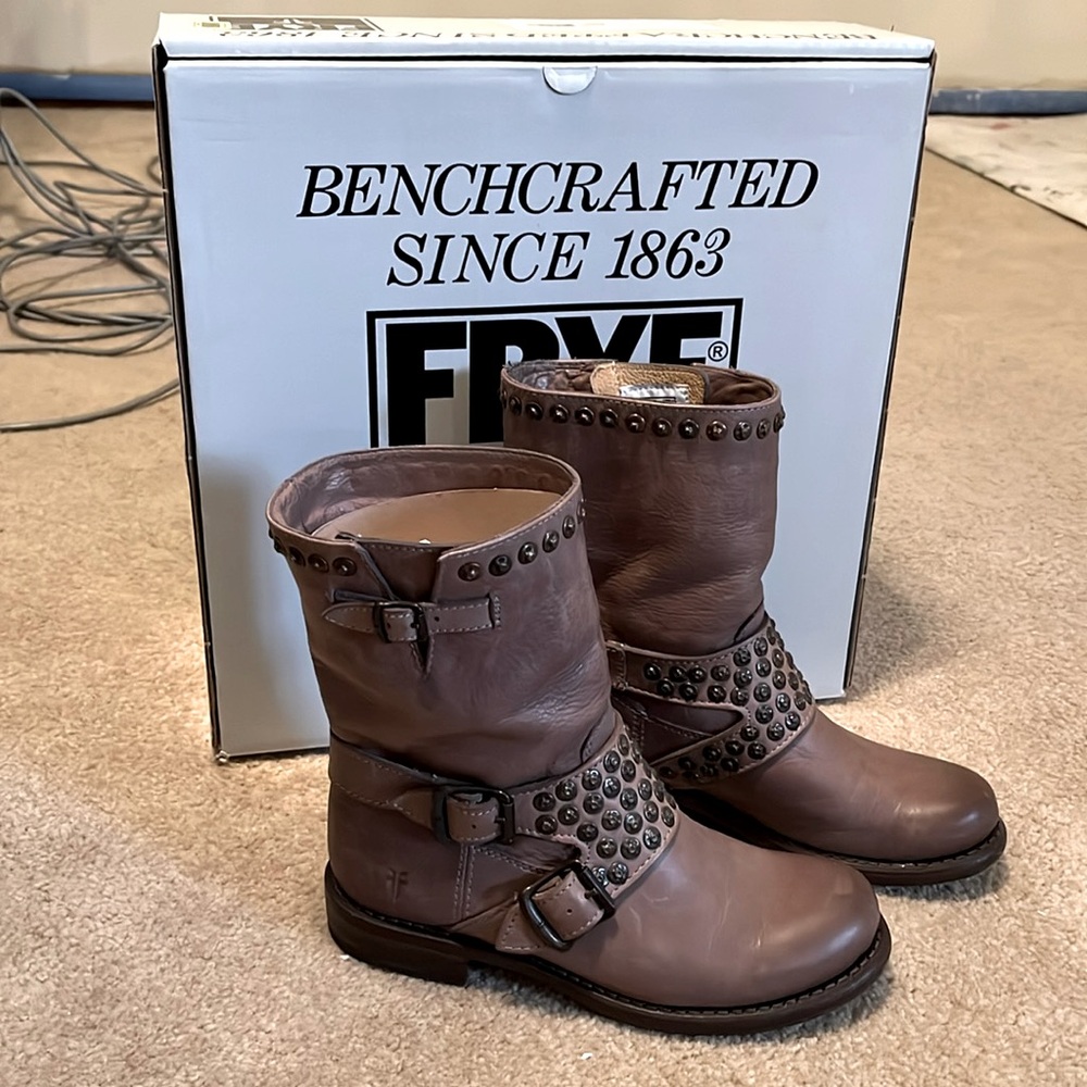 Frye Grey Jenna Studded Short Boots - Like new!